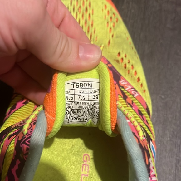 ASICS neon rainbow running shoes 7.5 - Picture 3 of 6